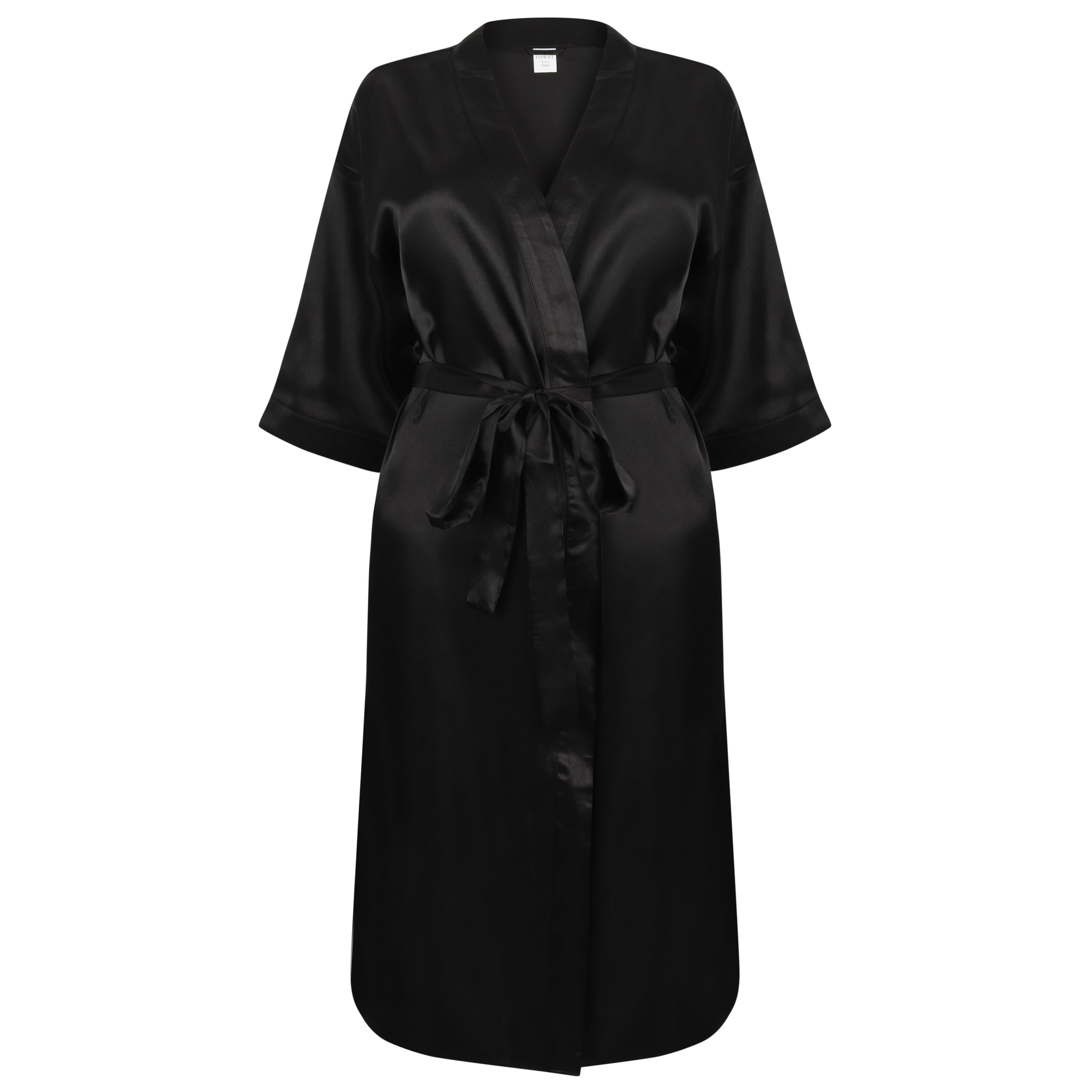 black satin kimono dress