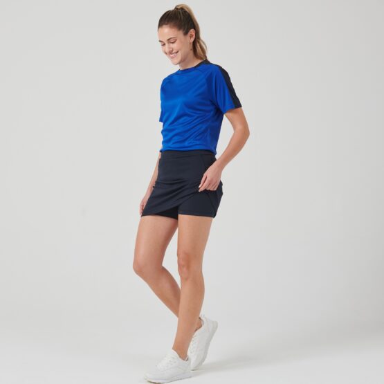 KM833 Ladies black skort with wicking finish