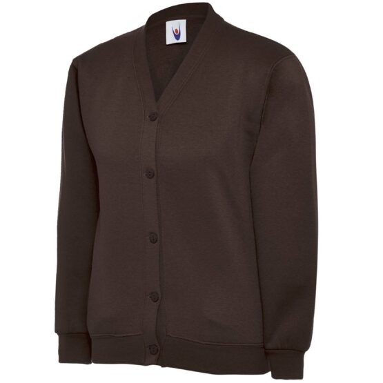 KE207 Brown classic 5 button cardigan